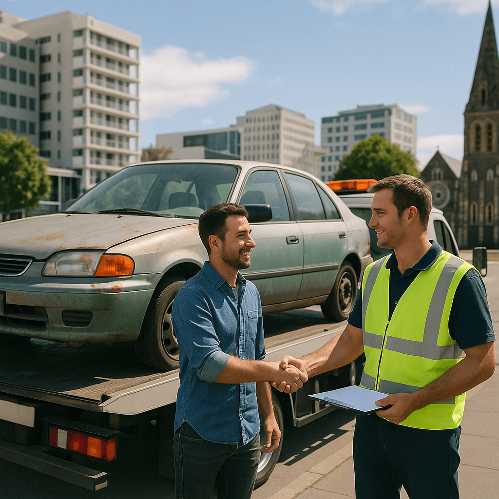 A scrap car being recycled to highlight the benefits of recycling on the environment and economy.